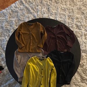 Set of Five Button-Up Cardigans BEAU HUDSON